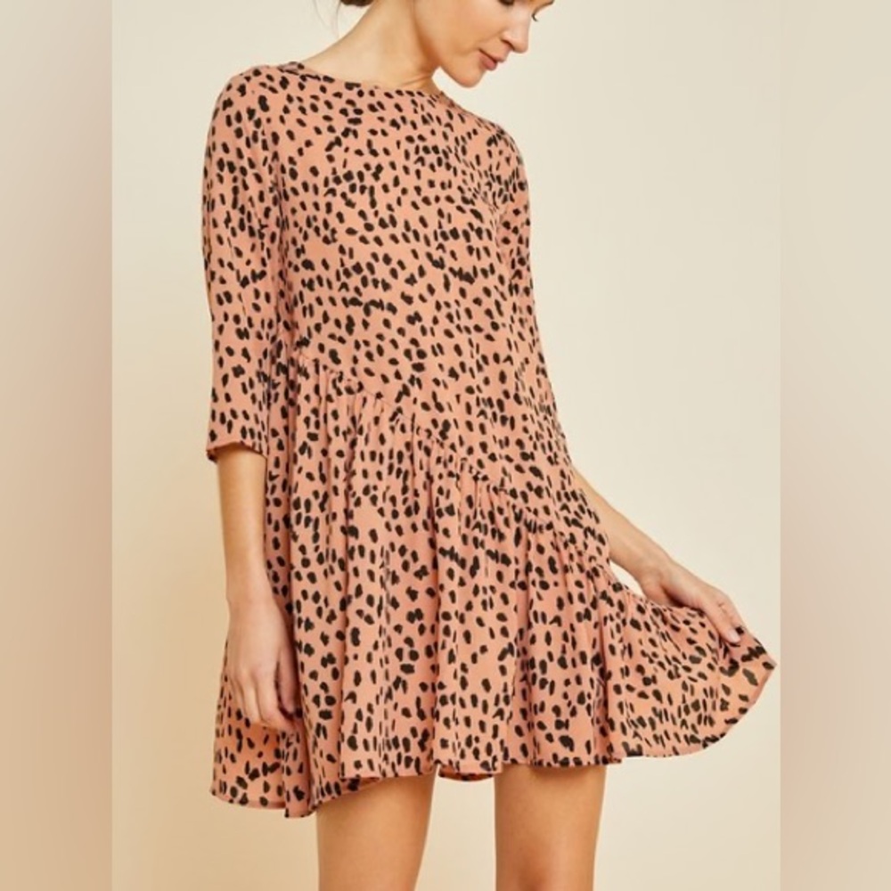 EUC Hayden Los Angeles Andy Asymmetrical Animal Print Swing Dress - Picture 1 of 5